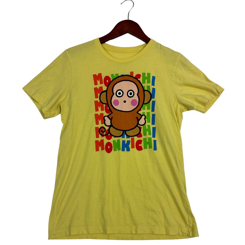 Sanrio Monchhichi T Shirt Mens Medium Yellow Monkey Graphic Kawaii Cartoon Tee